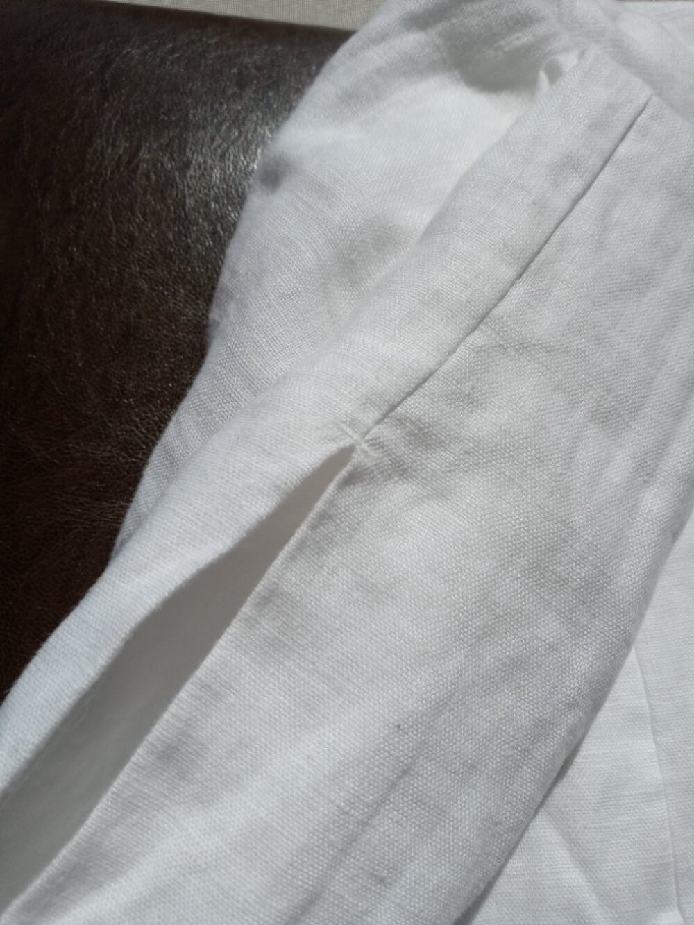 ABERCROMBIE & FITCH linen collection midi dress with side slit in white (S) - Picture 8 of 16
